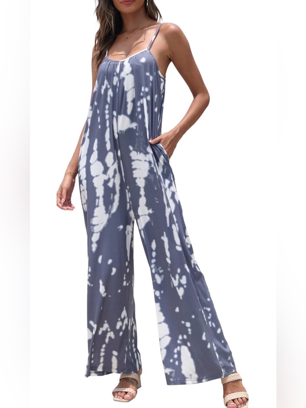 FKEEP Loose V Neck Jumpsuit
